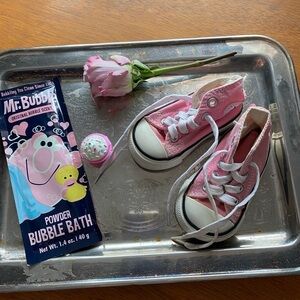 Converse Pink and White Baby Sneakers    Size 2